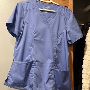 Cherokee powder blue scrub top